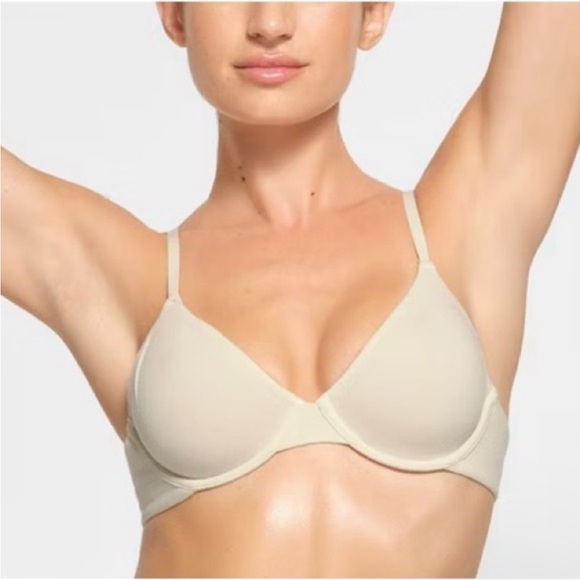 Skims Cotton Jersey Underwire Bra bone - Picture 1 of 8